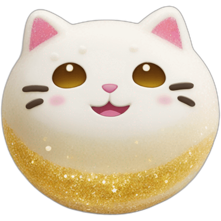 glitter rice cake mochi cat emoji