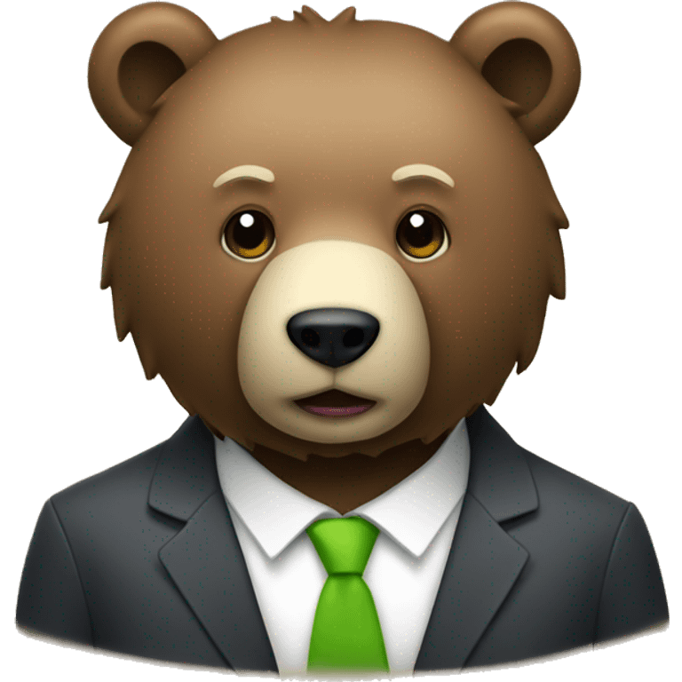 A bear with a stock terminal behind it emoji