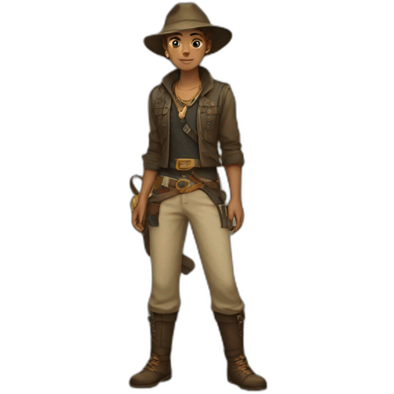 Treasure Hunter non-binary full body emoji