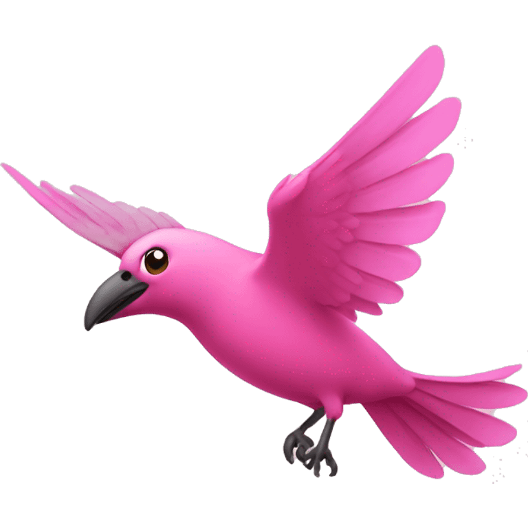 Pink bird flying  emoji