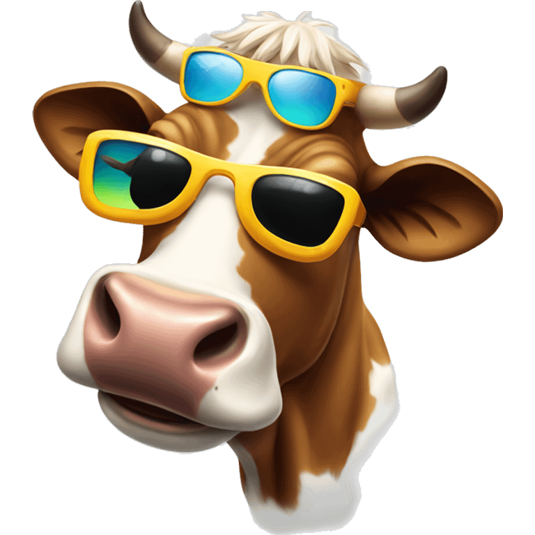 Cow with sun glasses  emoji