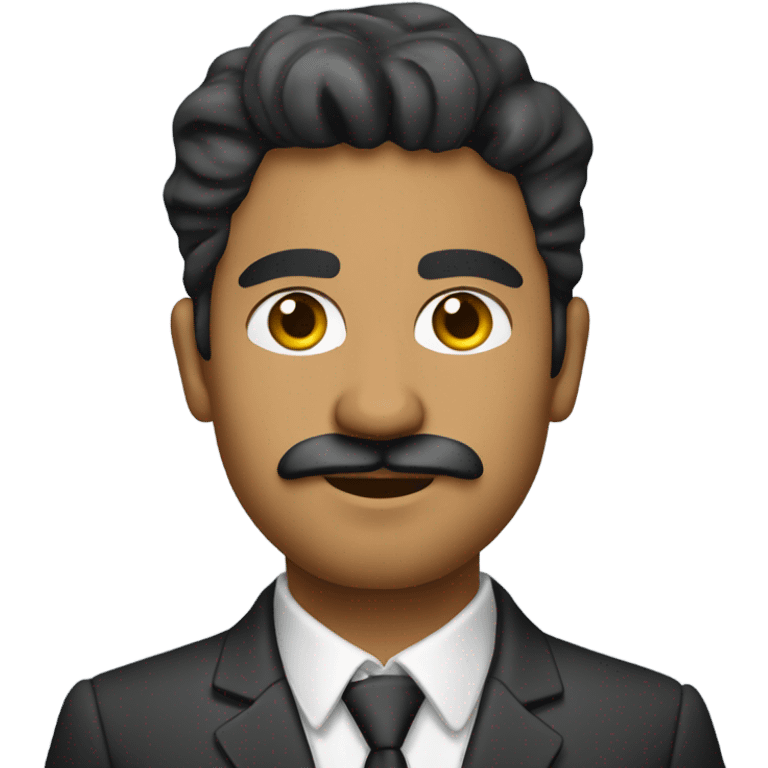 olive skinned pakistani young man with goatee and moustache wearing suit emoji