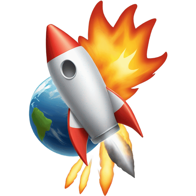 rocket flies around the earth emoji