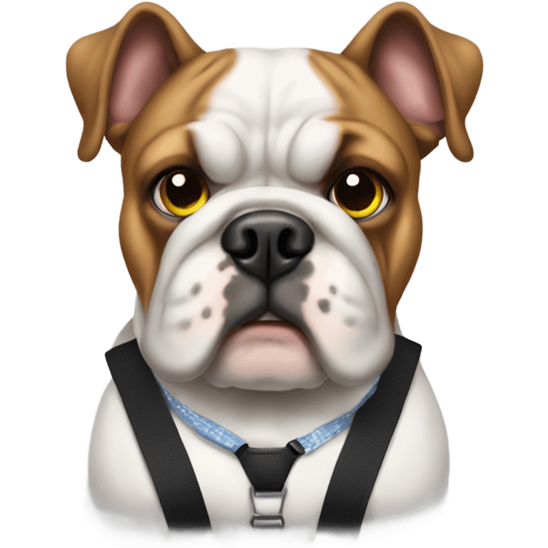 Bulldog wearing suspenders  emoji