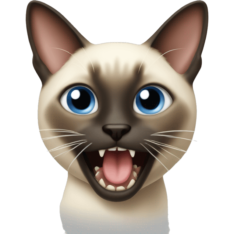 Siamese cat biting a stixk emoji