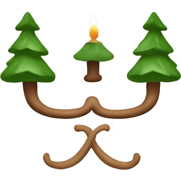 Adventskranz braun grün emoji