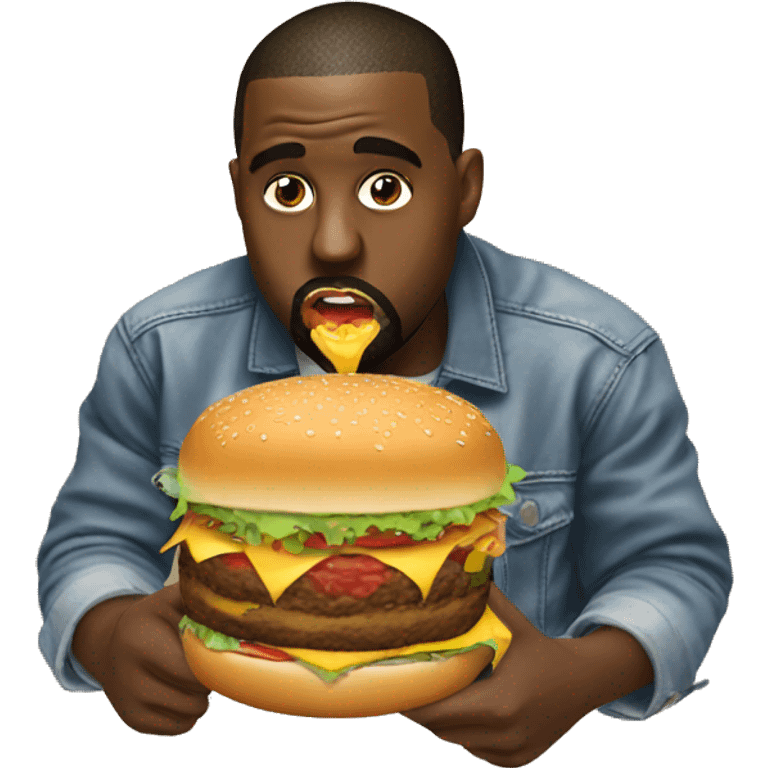 Kanye west eating a burger emoji