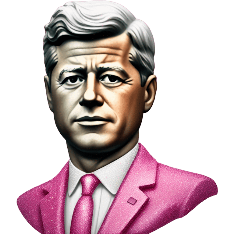 Pink ombre statue of JFK with glitter  emoji