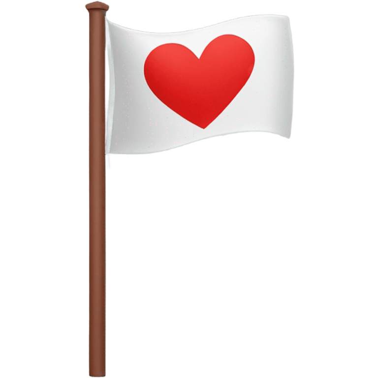 A flag with a red heart instead of a mast  emoji