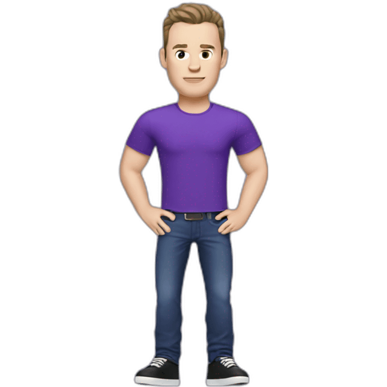 Jonathan Toews wearing a purple shirt and jeans  emoji