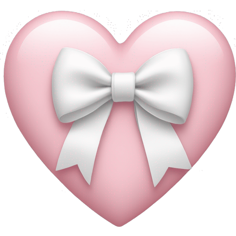 Pastel pink heart with white bow emoji