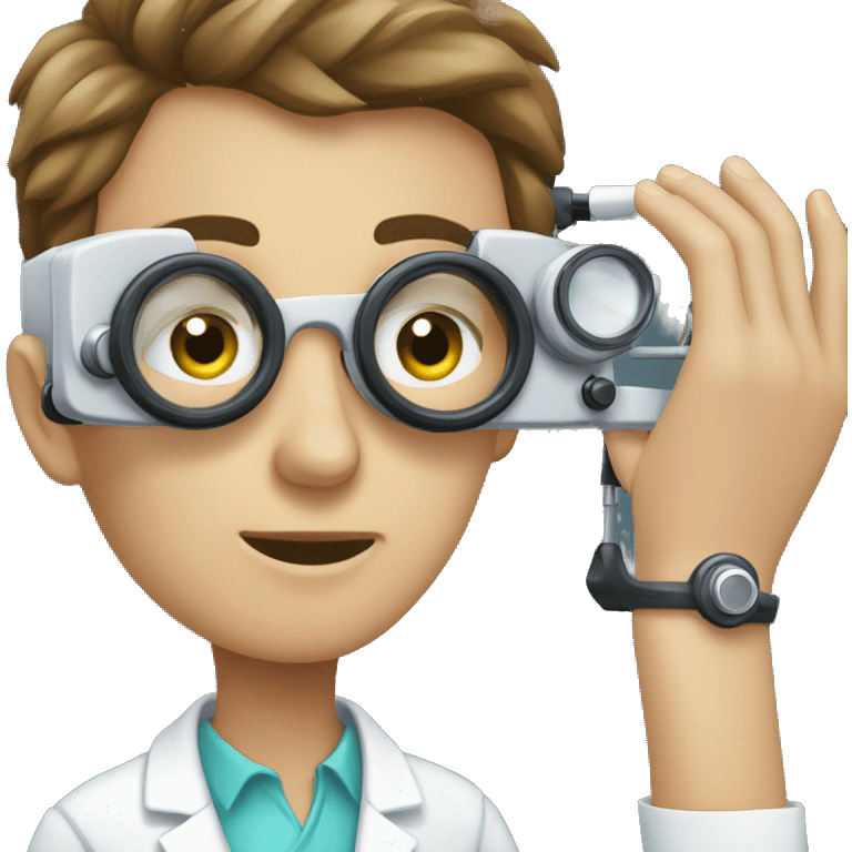 Optometrist performing an eye exam  emoji