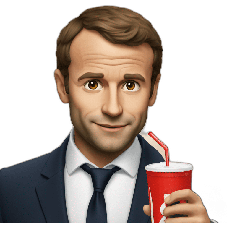 Macron who drink coca emoji