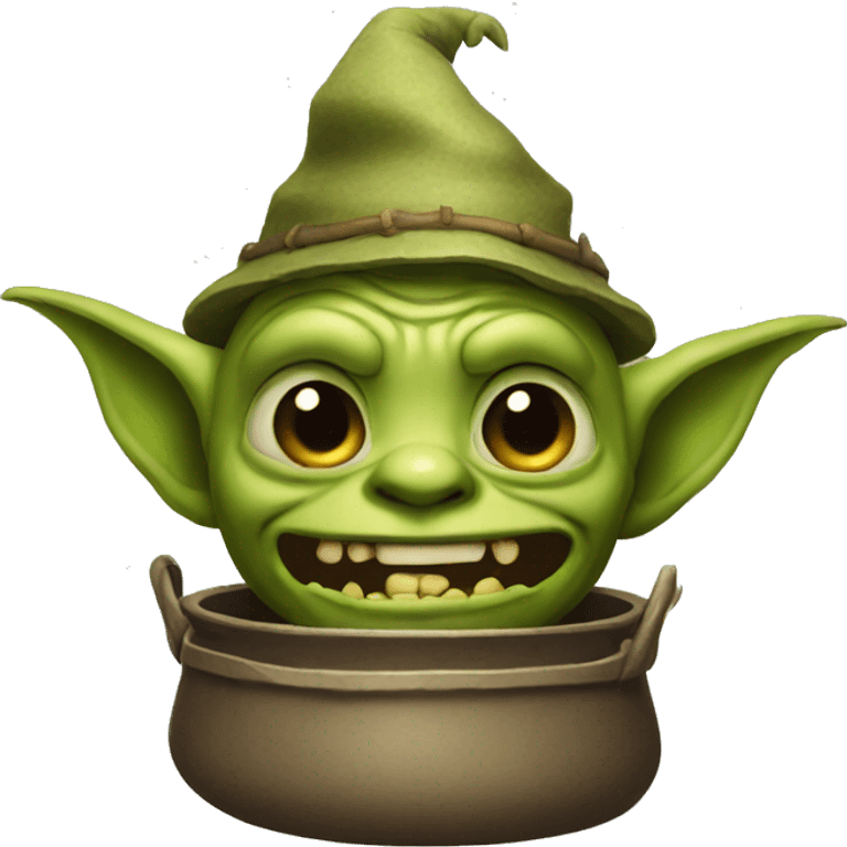 Goblin with a pot on his head emoji