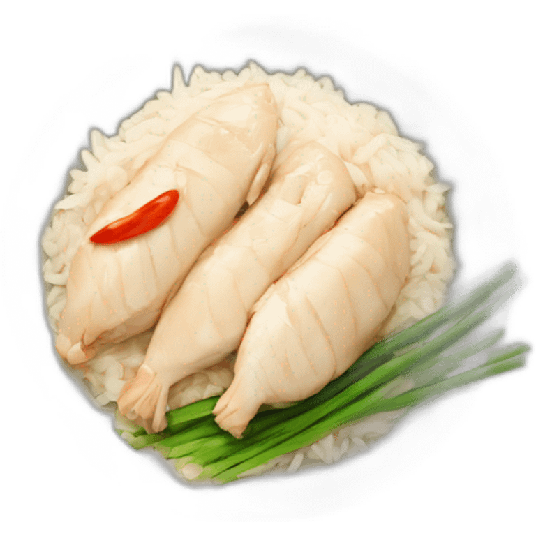 hainan chicken rice with a frown emoji