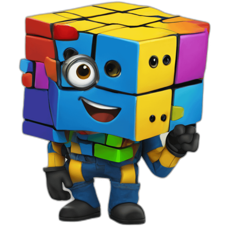 Rubik cube on a minion emoji