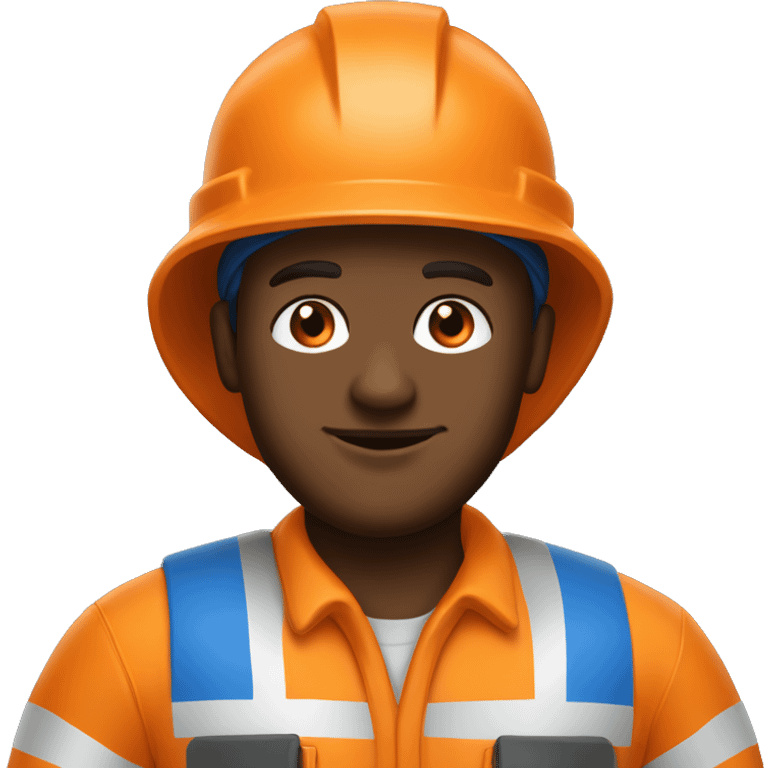 the oilman in orange uniform and blue helmet emoji