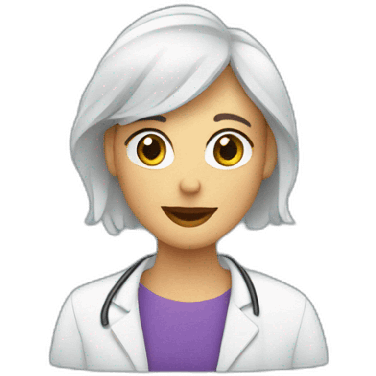 computer screen showing a video call with a female therapist emoji