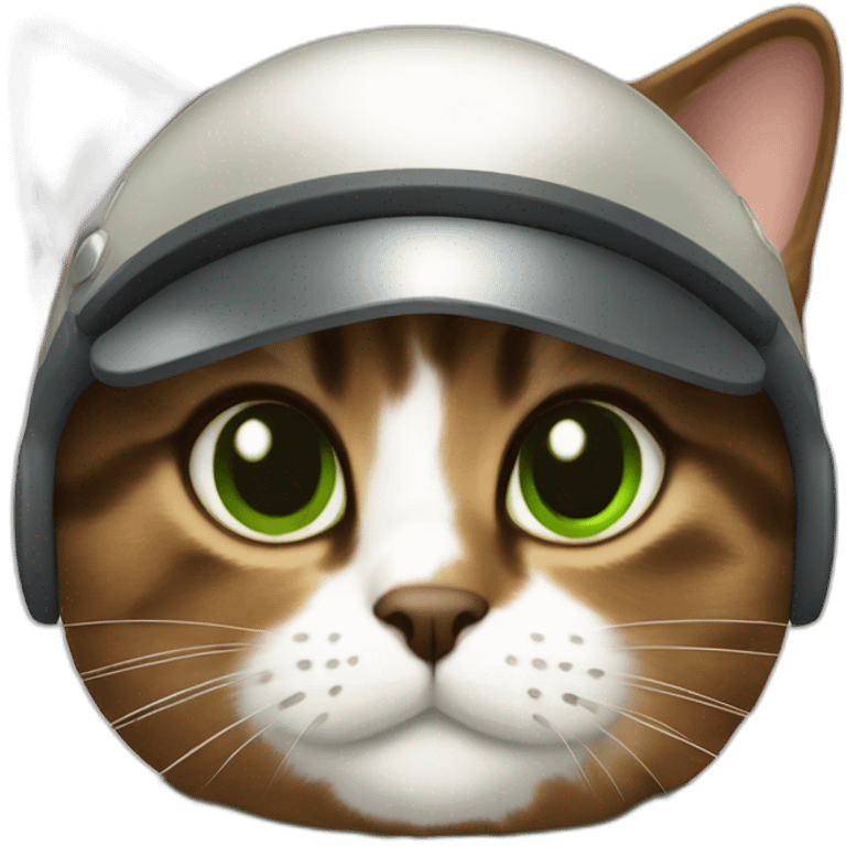 dusty brown brown calico cat without any white markings and with green eyes dressed as a pilot emoji