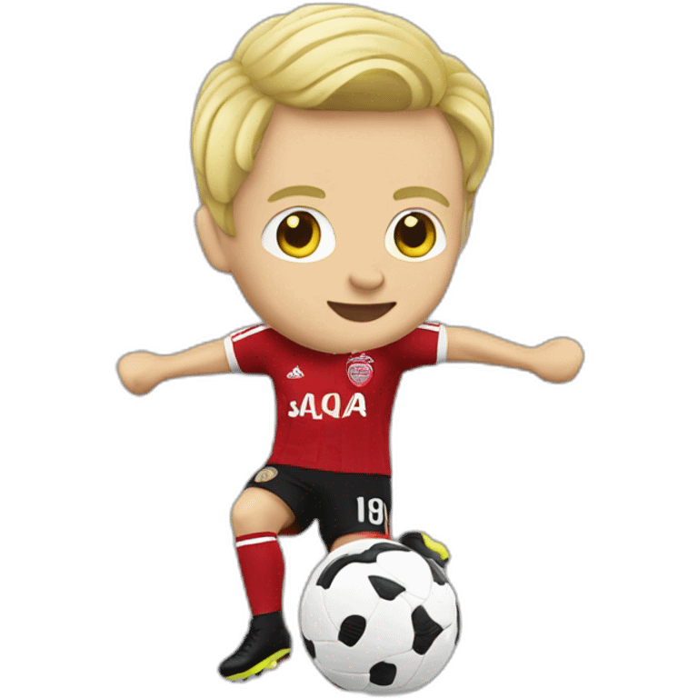 ajax player kicking blonde emoji