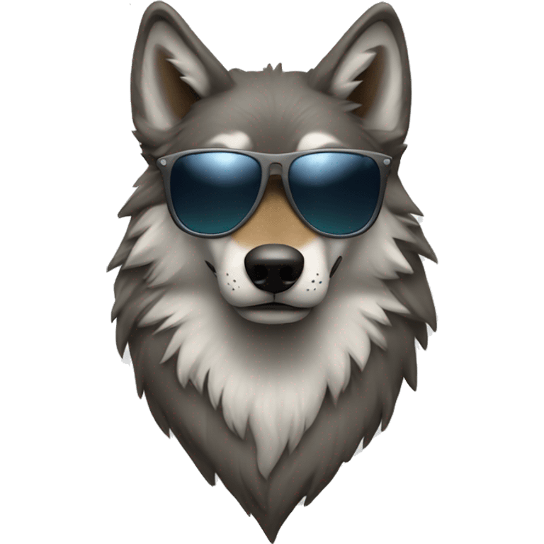 Wolf with Sunglasses emoji