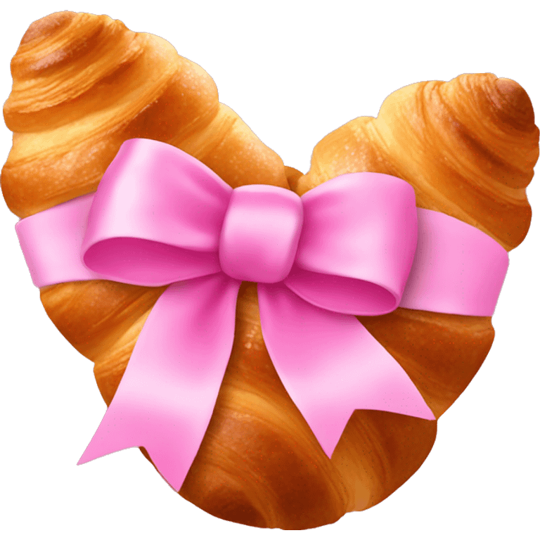 croissant with pink bow emoji