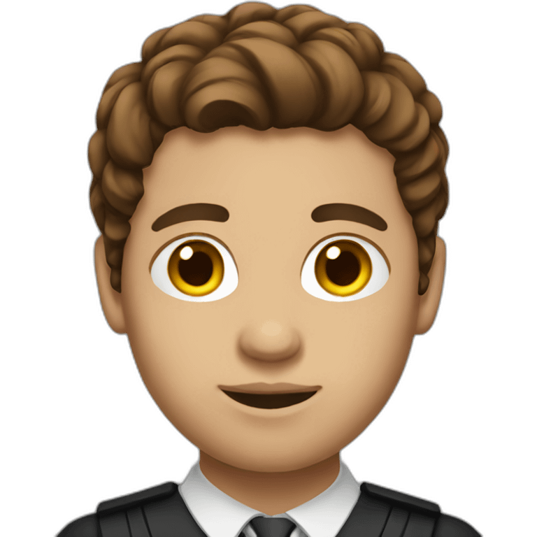 Law student with medium brown hair emoji