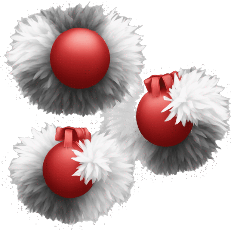 Red grey and white cheer poms emoji