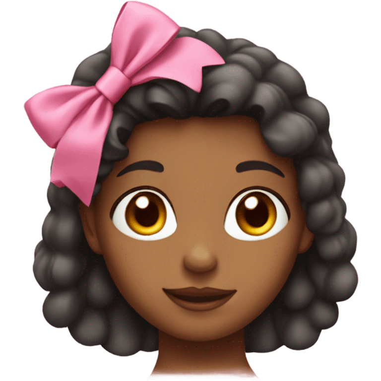 Girl with pink bow in her Hair emoji