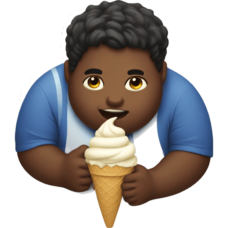 Fat kid eating ice cream emoji