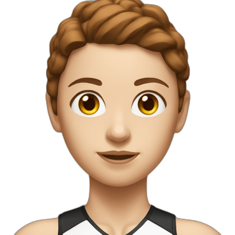 Triathlete on podium white female with brown hair emoji