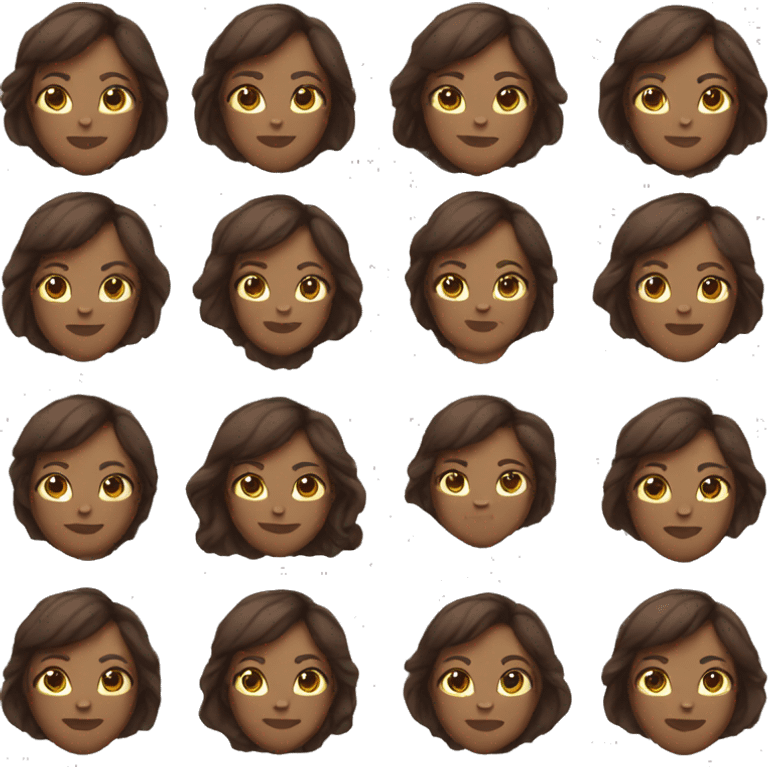 middle age brown skin brown hair woman emoji