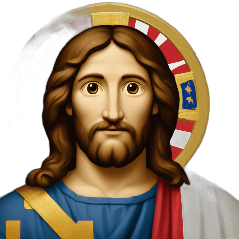 french flag with icon christ pantocrator emoji