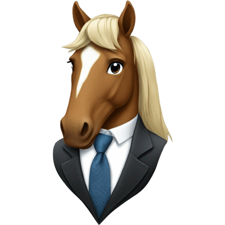 Horse wearing a tie emoji