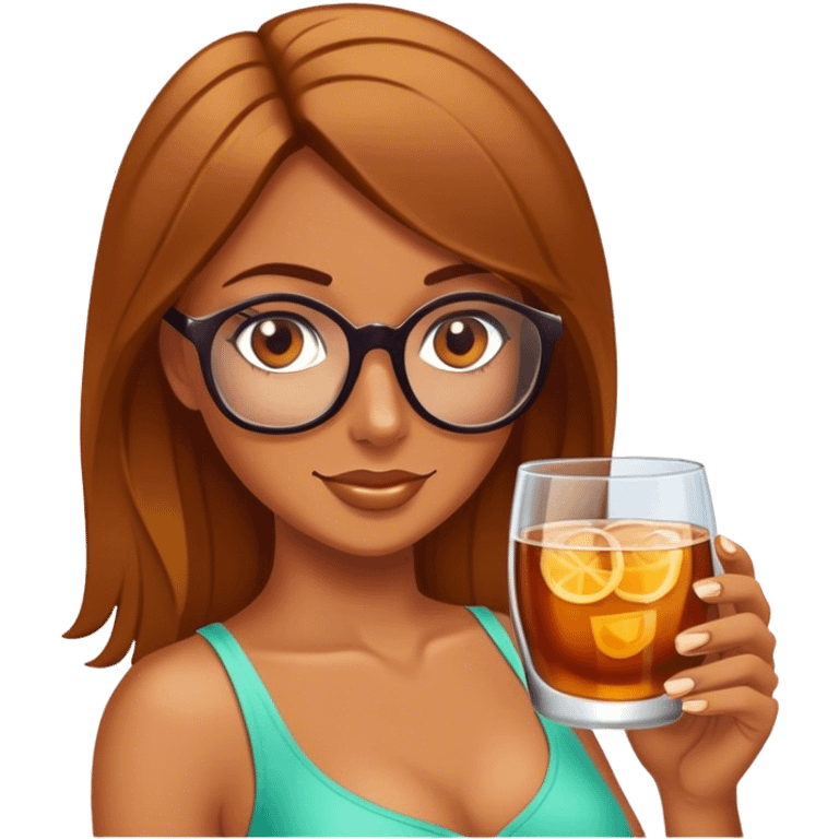 Woman with glass of ron emoji