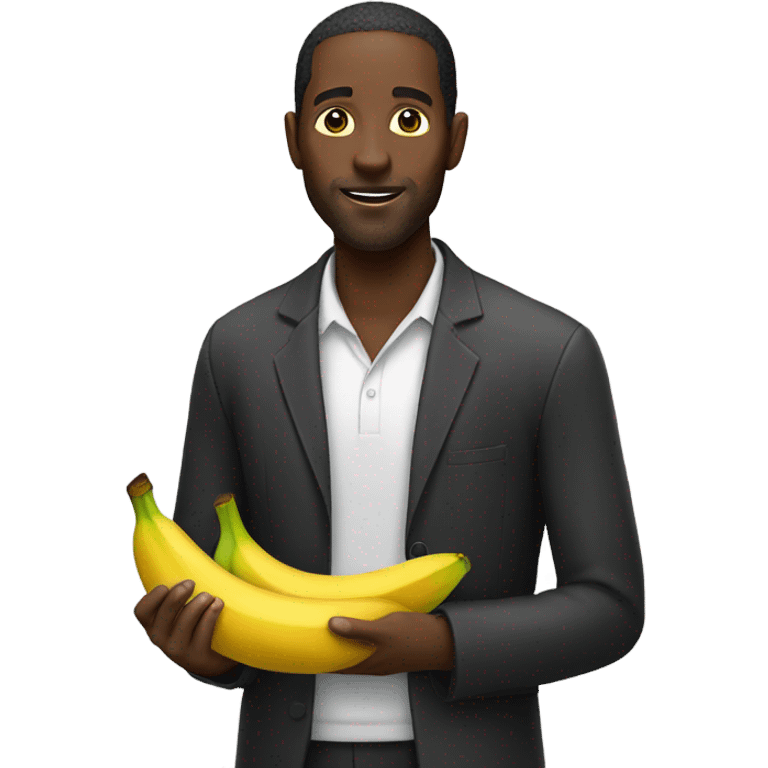 Black man holding a banana emoji