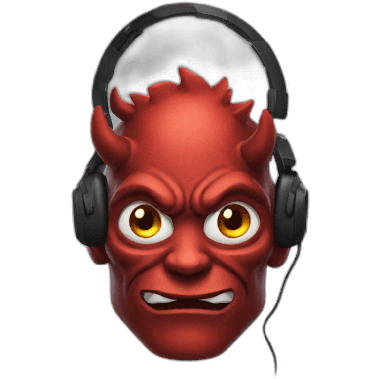 Demon with gaming headphone emoji