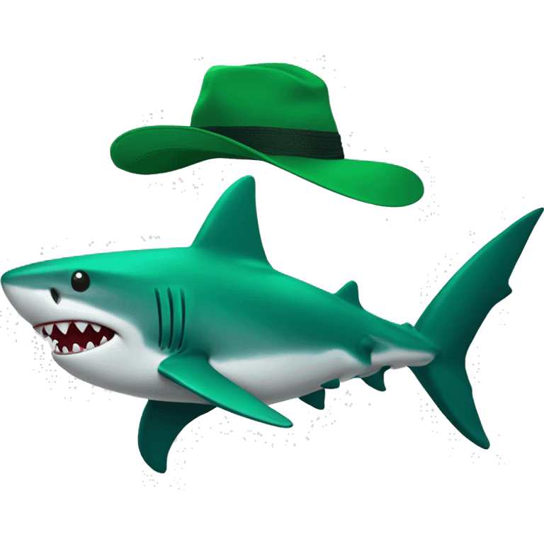 shark green with hat emoji