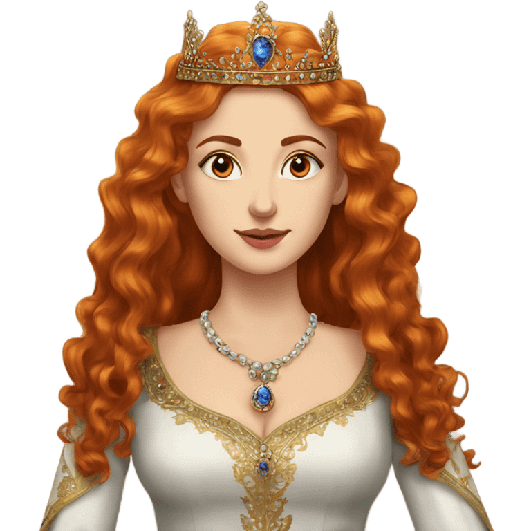 Hurrem Sultan 1 face orange wavy hair long hair and crown  emoji