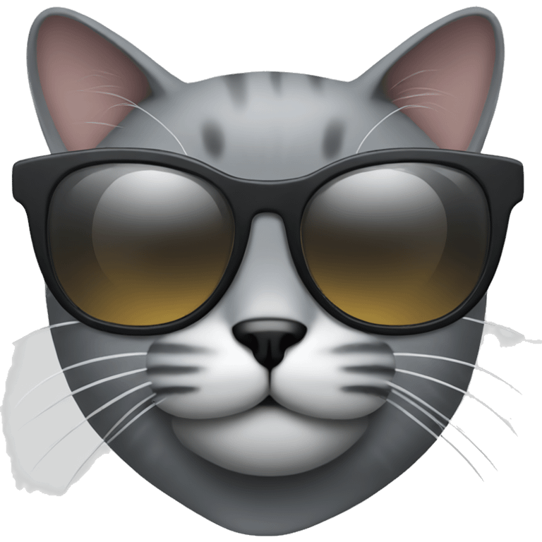 Grey cat with sunglasses emoji