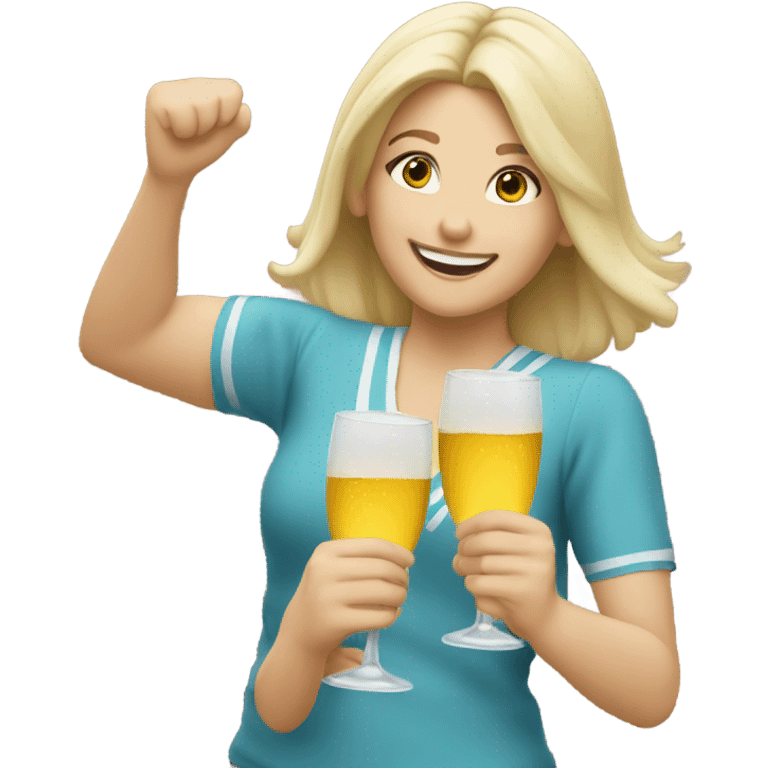 Caucasian Girls cheersing together emoji