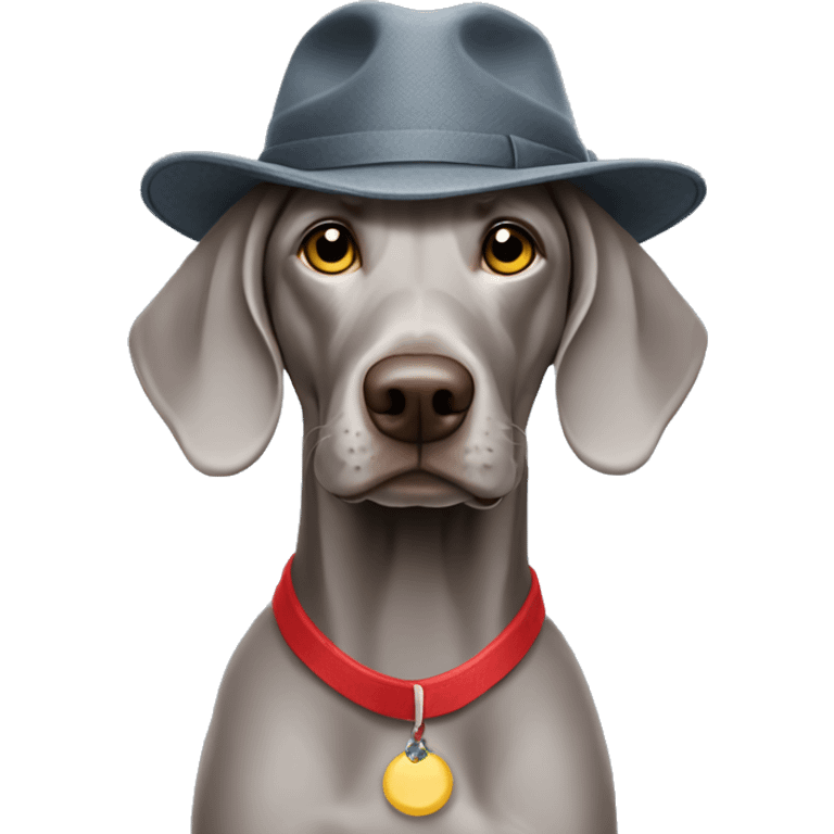 Weimaraner wearing a hat  emoji