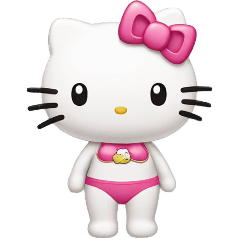 hello kitty wearing bikini emoji