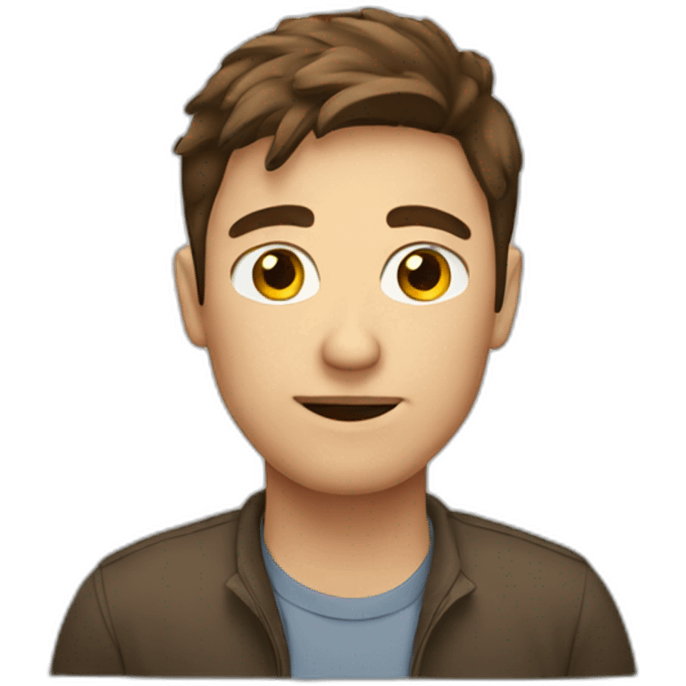 Man with brown hair at the computer emoji