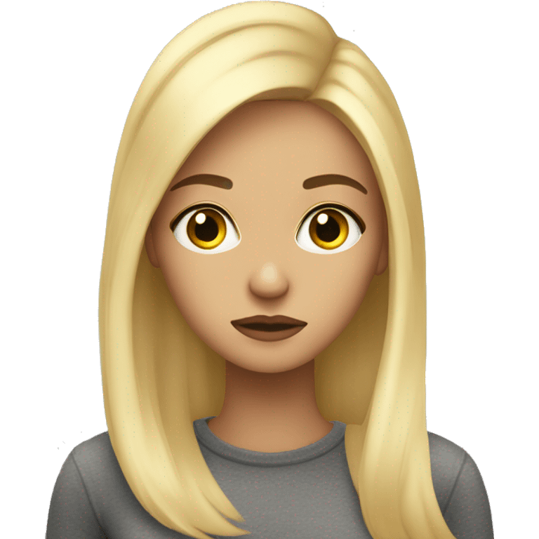 blonde girl with long eyelashes looking judgemental emoji