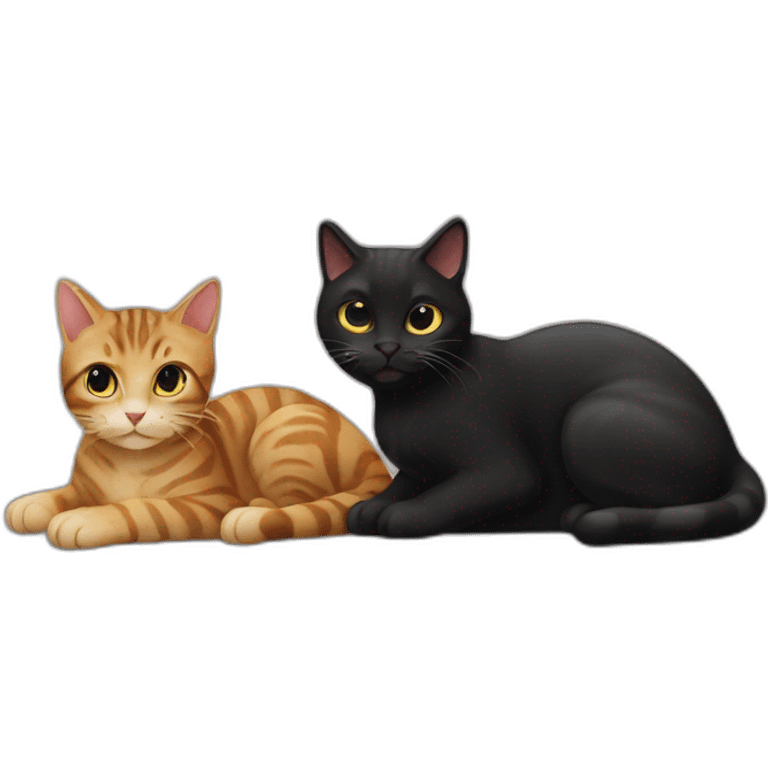 tabby-cat-and-black-cat Download emoji emoji