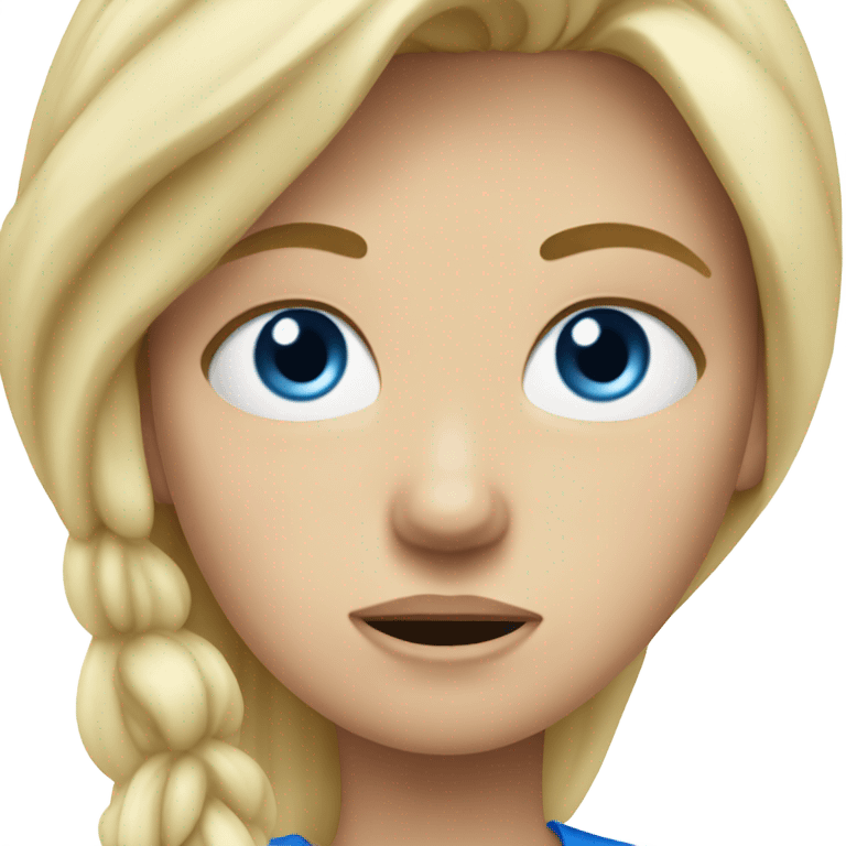 Blonde girl with blue eyes crying and mad  emoji