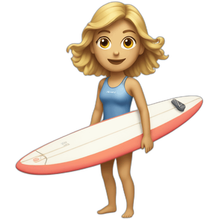 A French girl on a surf emoji