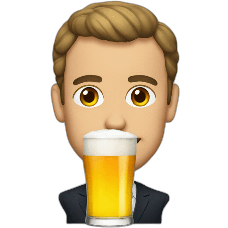 macron-drink-a-beer emoji