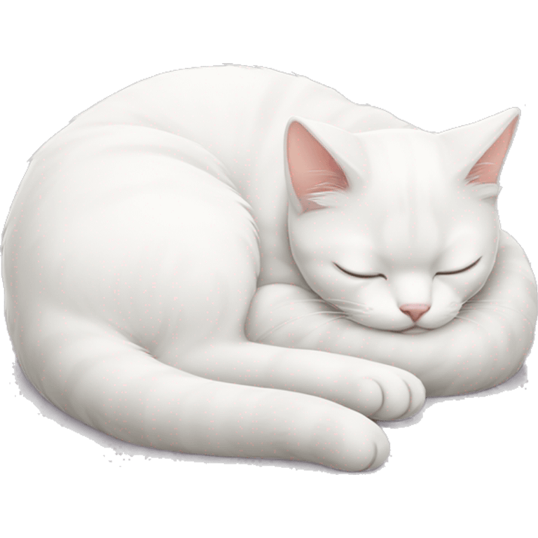 cute white cat sleeping  emoji